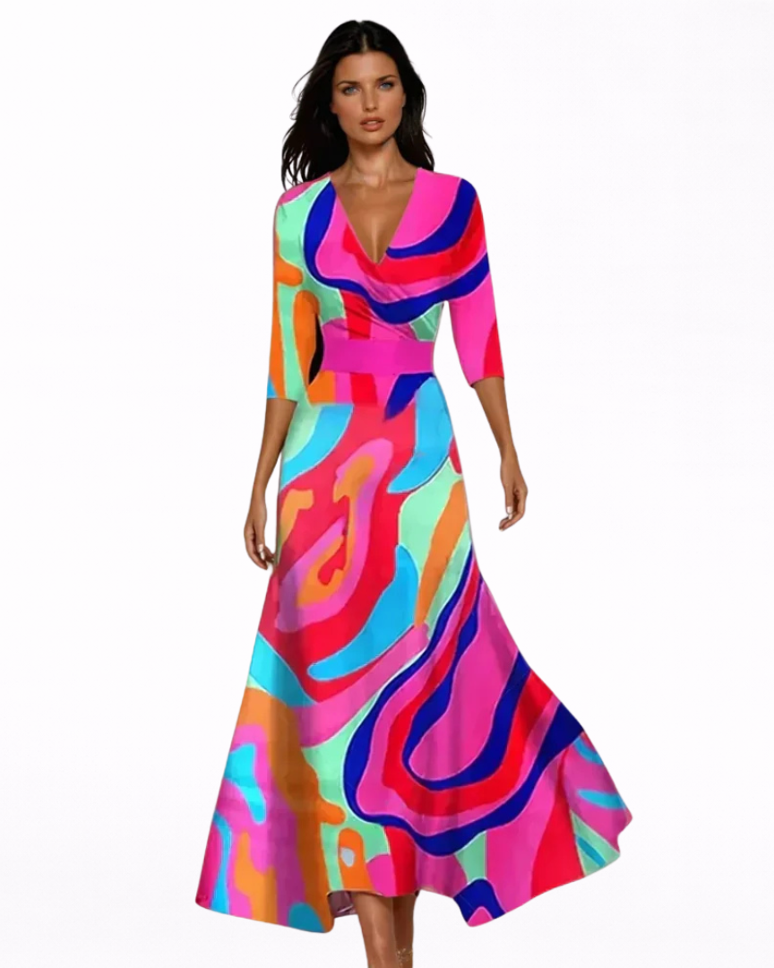 Georgina | Vestito lungo floreale elegante