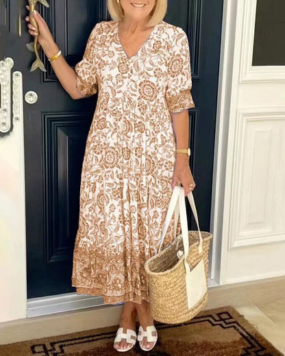 Emma | Abito Floreale con Scollatura a V Elegante