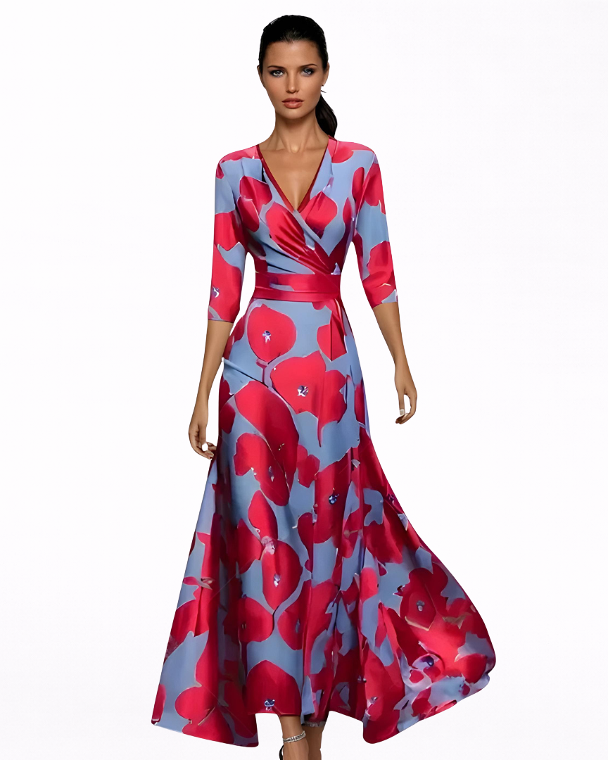 Georgina | Vestito lungo floreale elegante