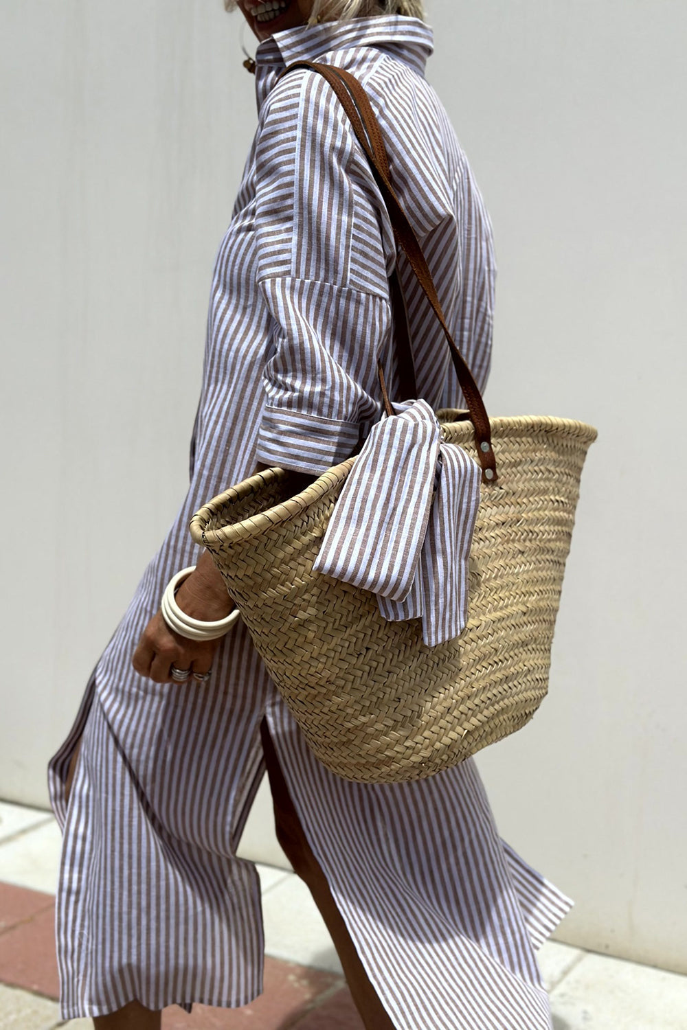 Sophia | Abito Camicia a Righe Senza Tempo con Comfort Elegante