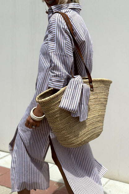 Sophia | Abito Camicia a Righe Senza Tempo con Comfort Elegante