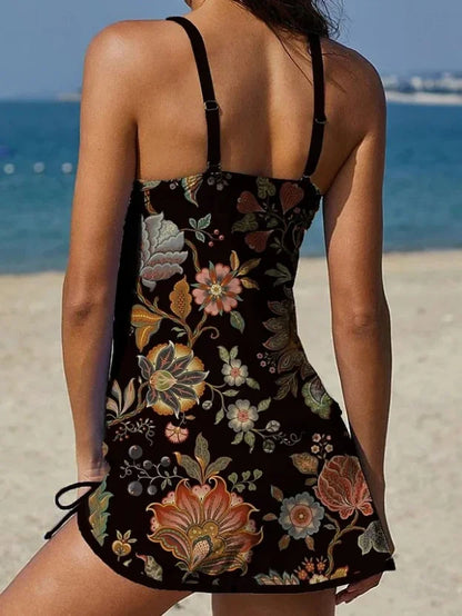 Fiesta – Tankini con stampa floreale e pantaloncini, effetto pancia piatta
