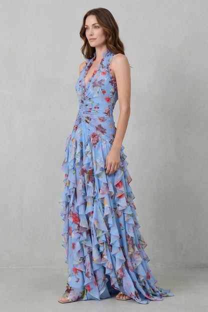 Bella | Abito lungo con scollo all'americana